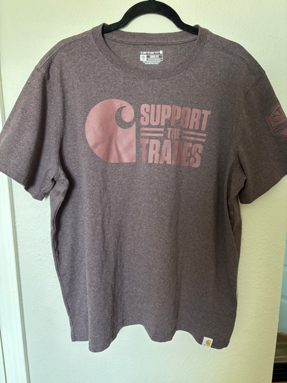 Carhartt Support the Trades Short-Sleeve Tee — Dark Purple Color SZ 2x